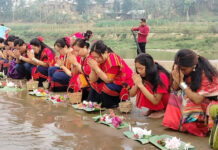 চেঙ্গী নদীতে ফুল ভাসিয়ে পাহাড়ে ‘বিজু’ শুরু